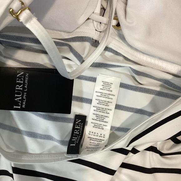 345. Ralph Lauren White & Blue Tankini Top NWT Size 16 - Picture 4 of 6
